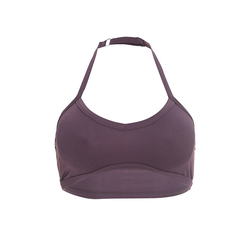 Three-Piece Capri Activewear Set - V-Neck Top and Halter Bra