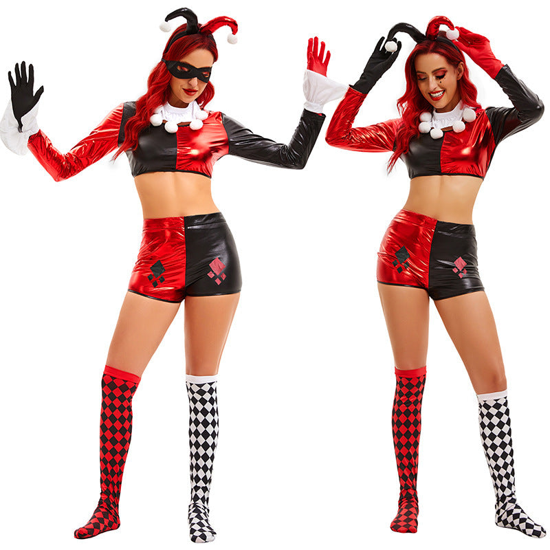 Sexy Jester Halloween Costume - Harley Quinn Clown Outfit