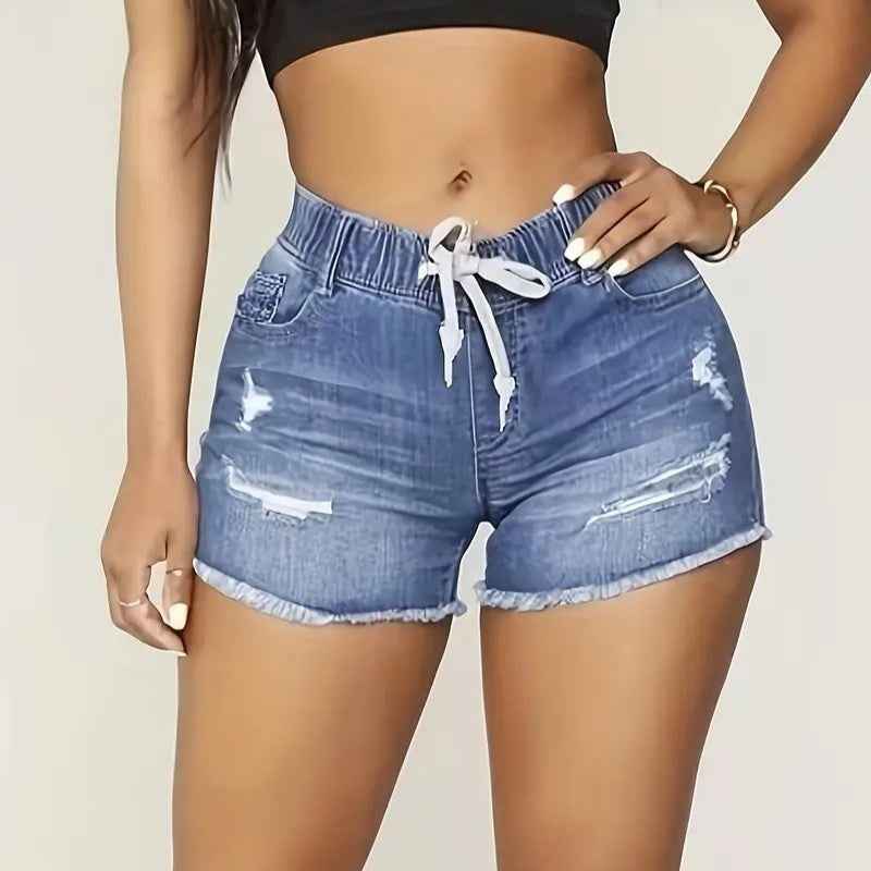 Womens Plus-Size Elastic Shorts