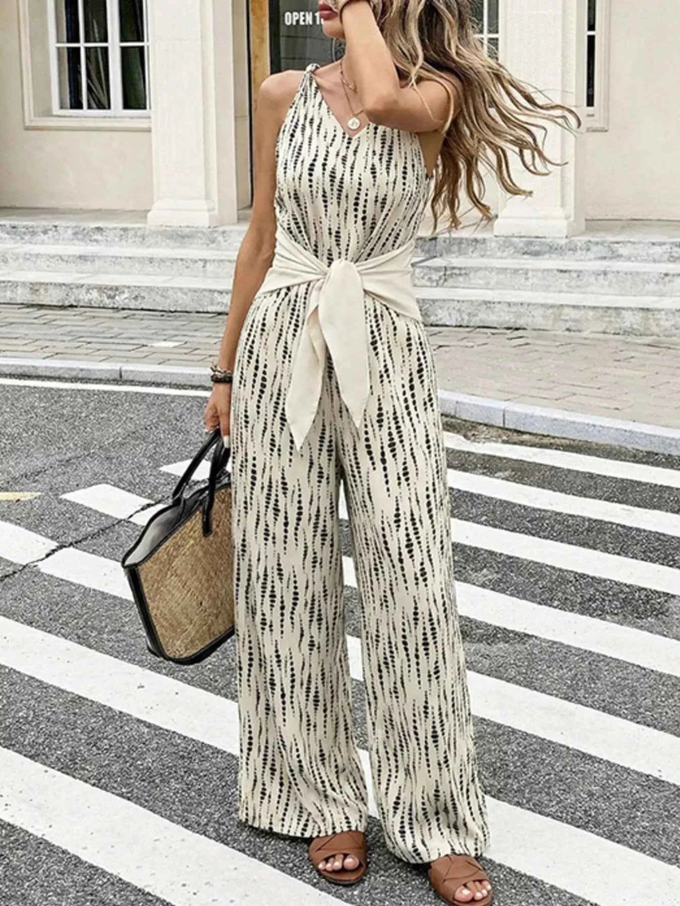 Printed Wide Leg Jumpsuit