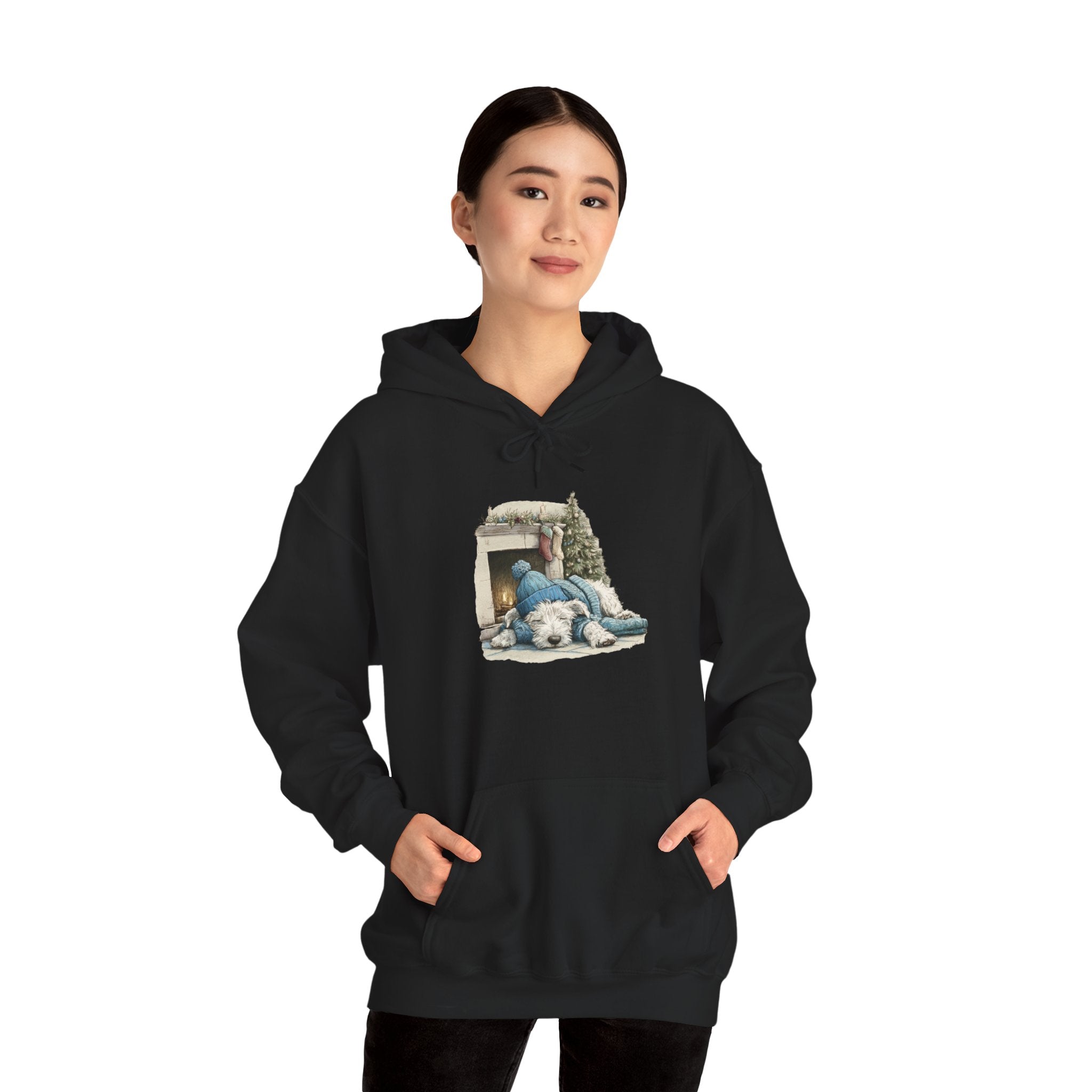 Fireplace Pup Hoodie - Cozy Christmas Dog Sweatshirt