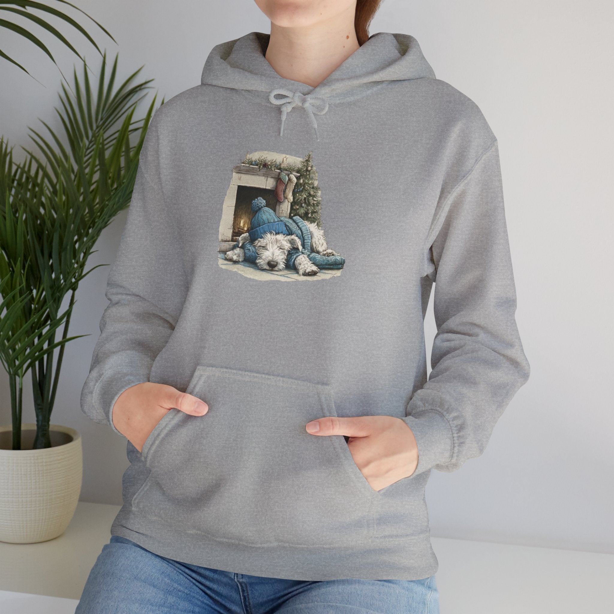 Fireplace Pup Hoodie - Cozy Christmas Dog Sweatshirt