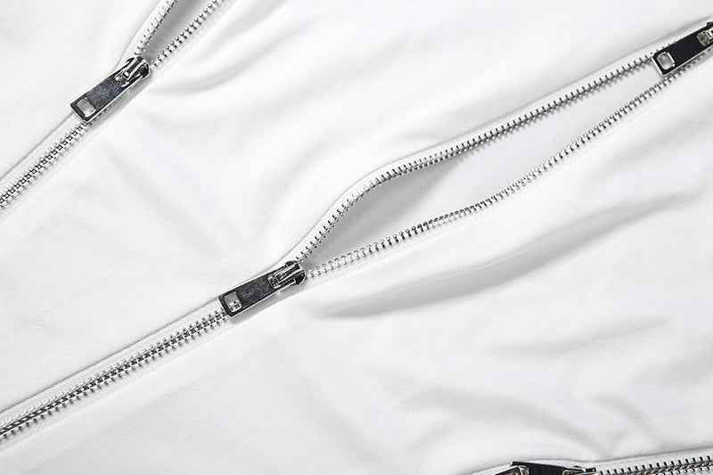 Zipper Sexy Cut-Out Bodysuit - Bodycon Short Sleeve