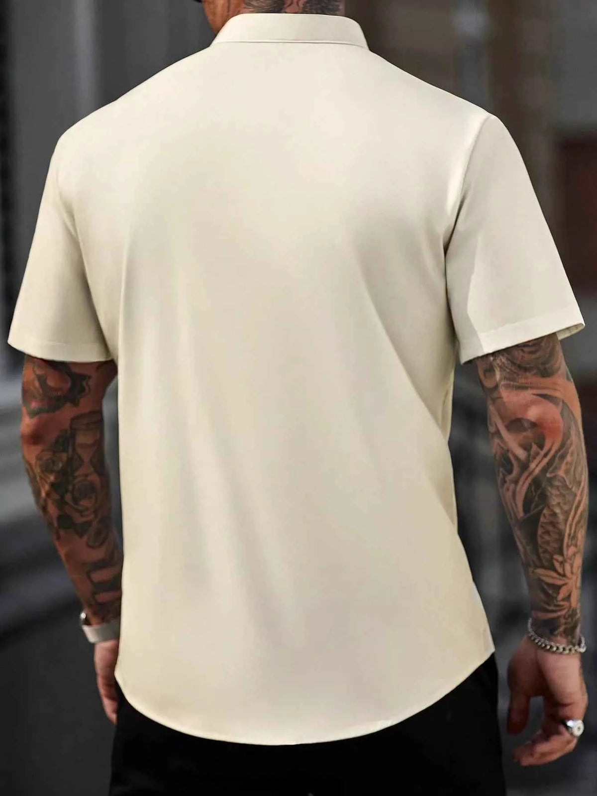 Men's Aztec Geometric Print Button Shirt - Short Sleeve