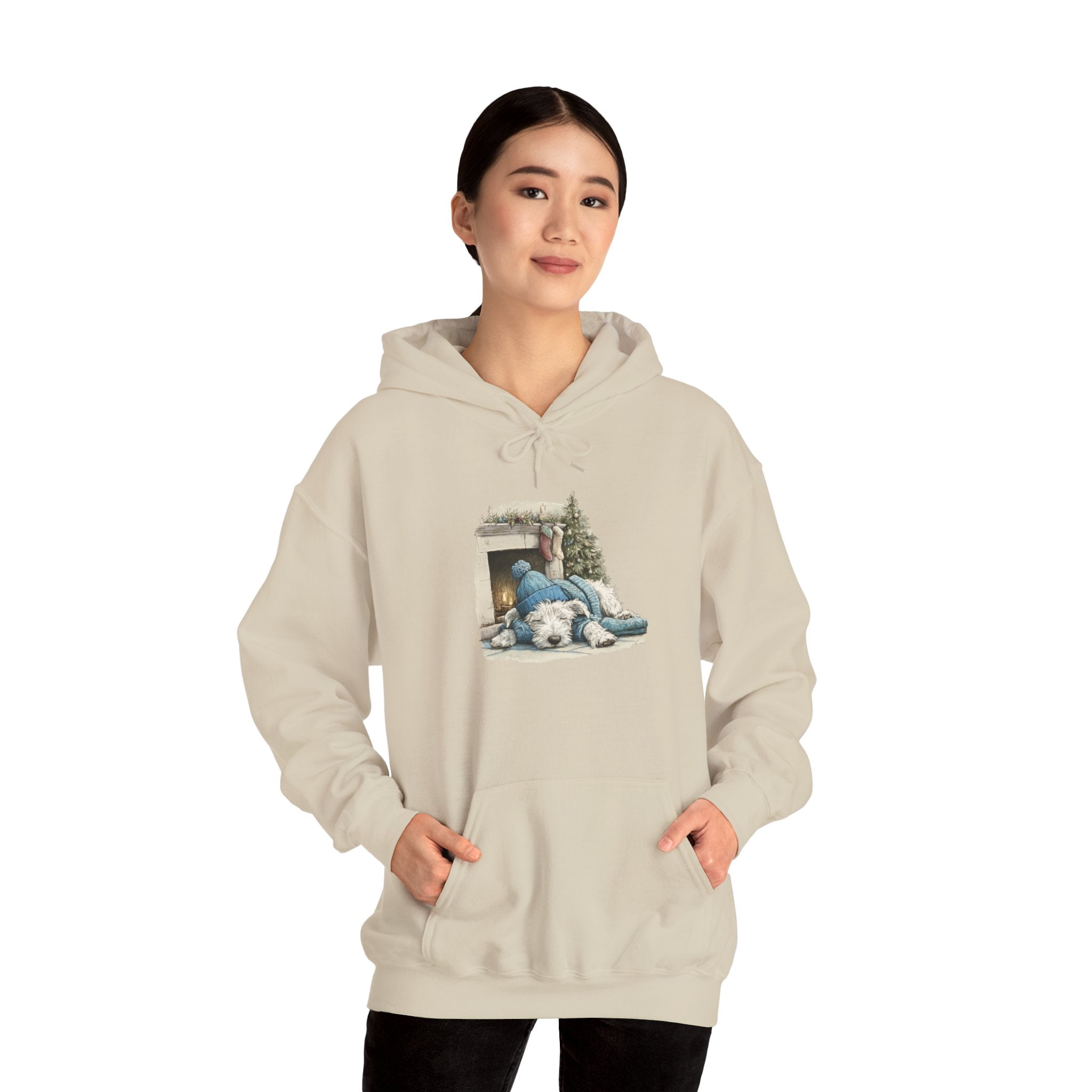 Fireplace Pup Hoodie - Cozy Christmas Dog Sweatshirt