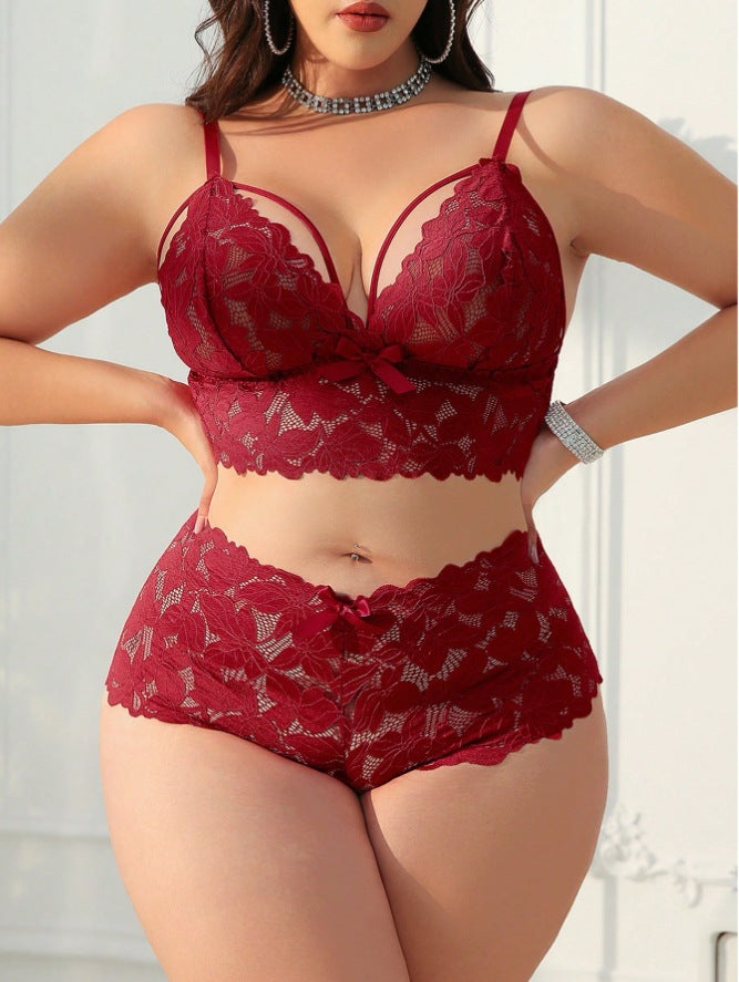 Lace Figure-hugging Bra Set - Sleeveless Lingerie