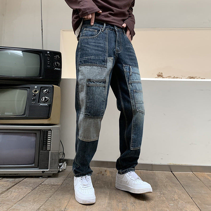 Multi-Pocket Dad Jeans Men - Loose Fit Cargo Style - Fashions Envy