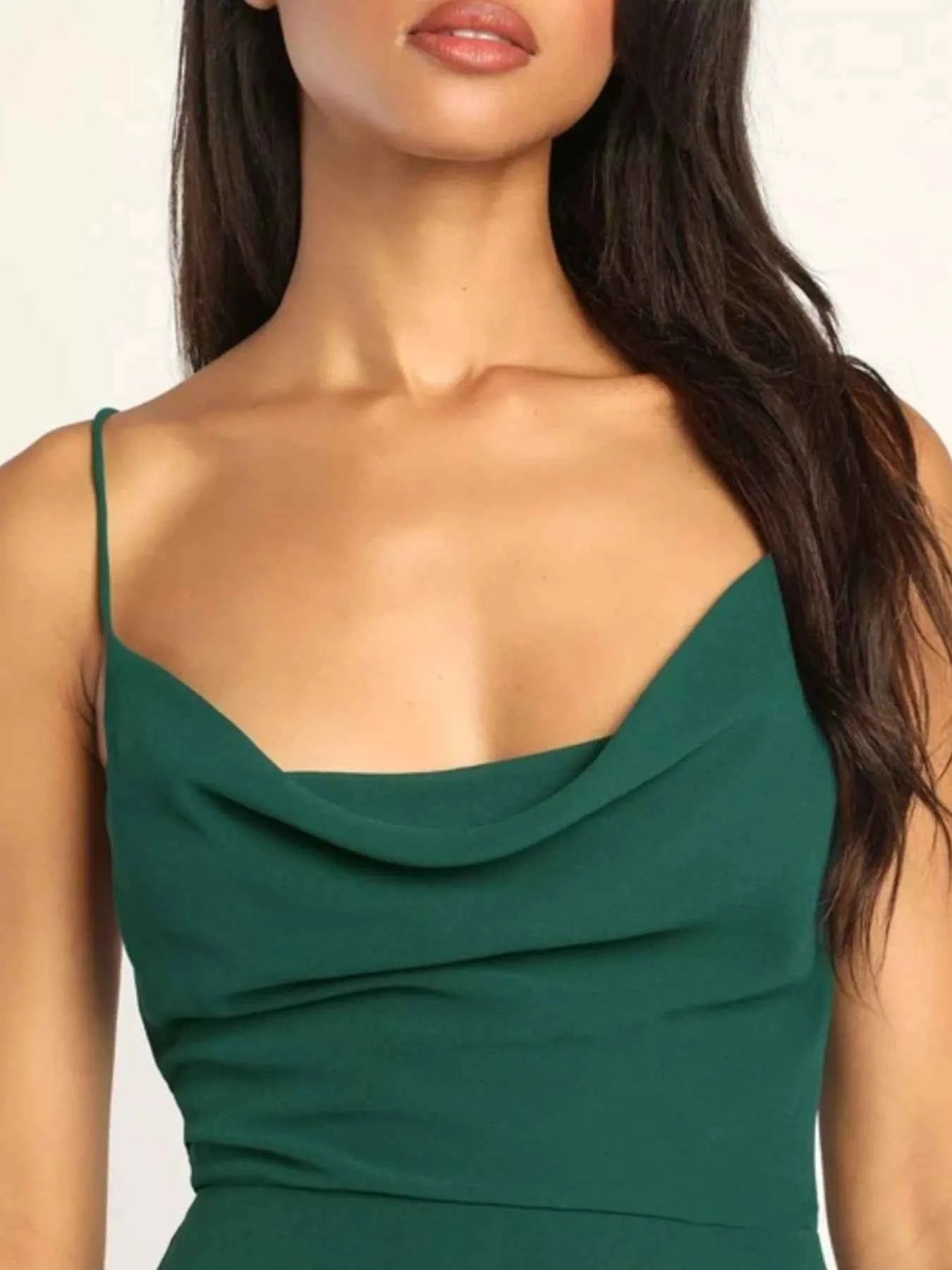Slit Maxi Dress - Lace-Up Backless Gown