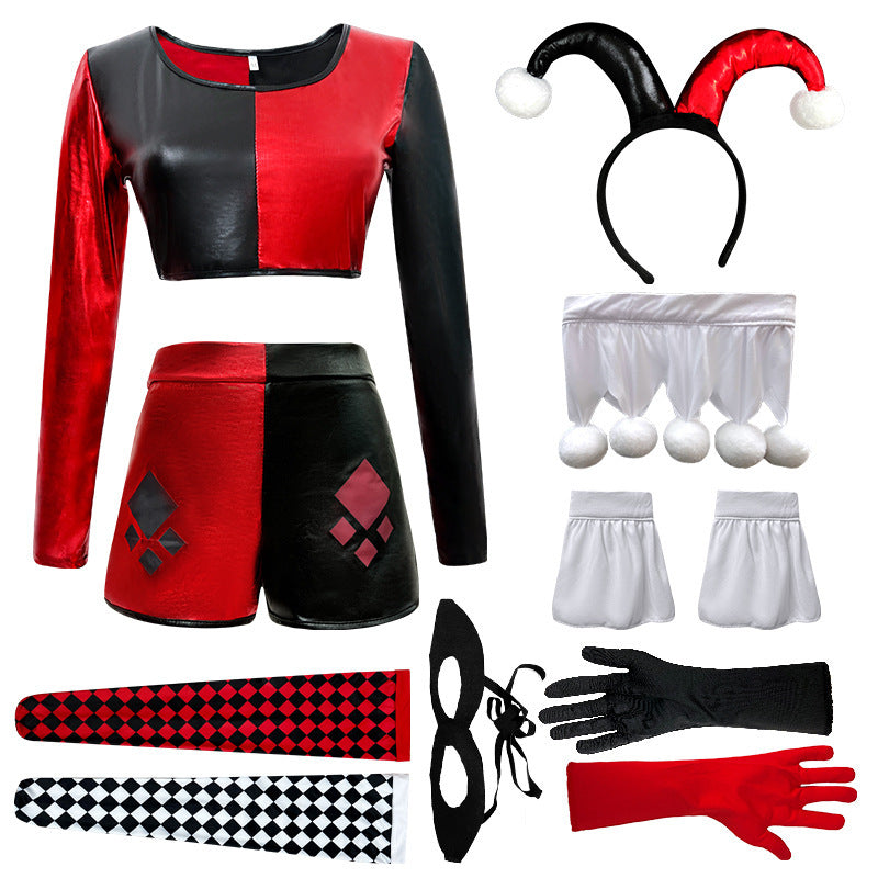 Sexy Jester Halloween Costume - Harley Quinn Clown Outfit