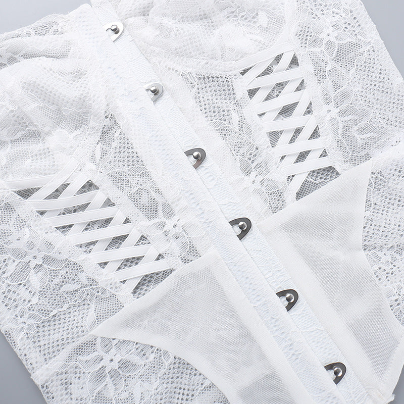 Sweetheart Neck Lace Strapless Bustier Corset Top