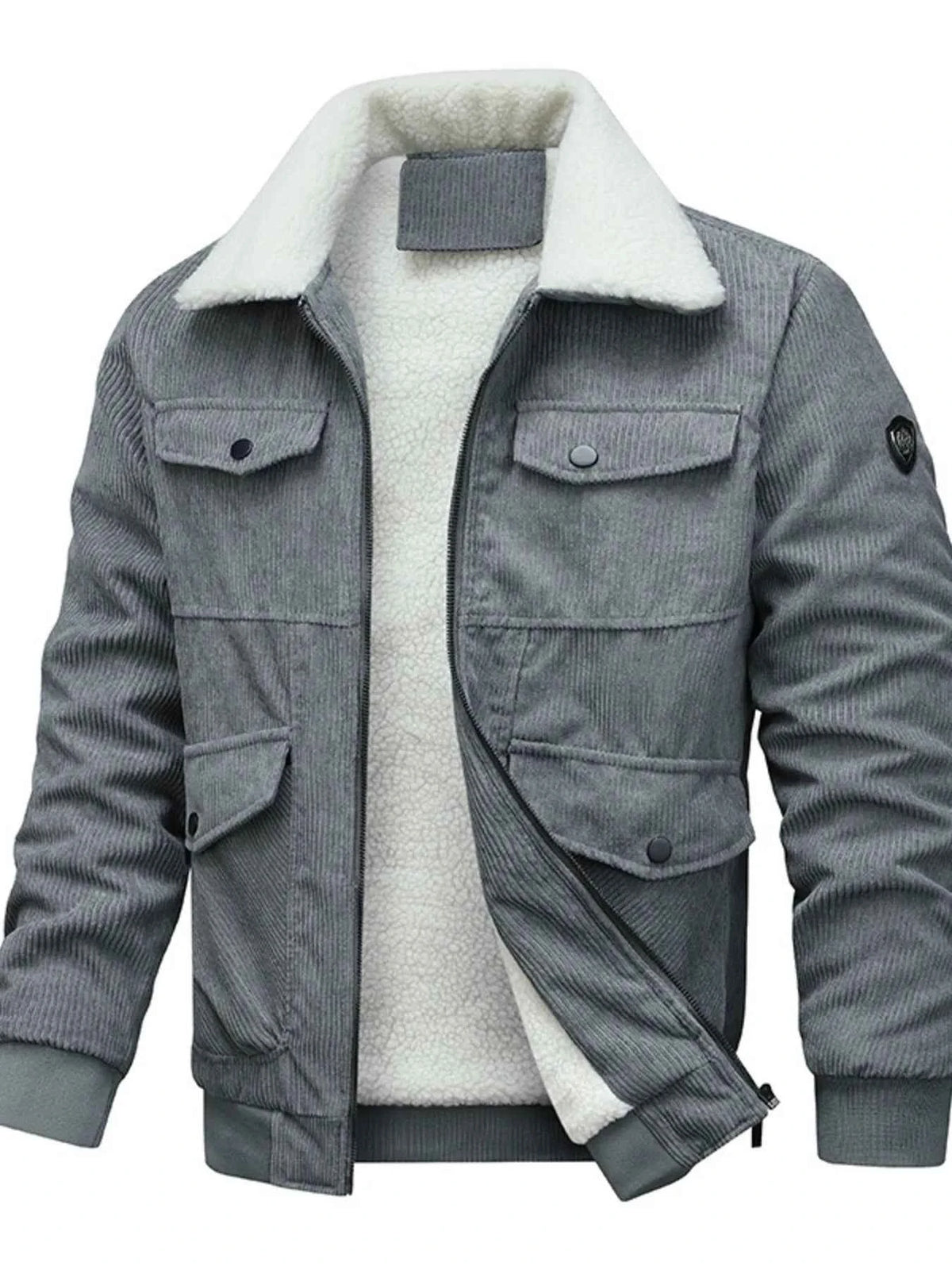 Men's Full Size Sherpa-Lined Corduroy Jacket Plus Size