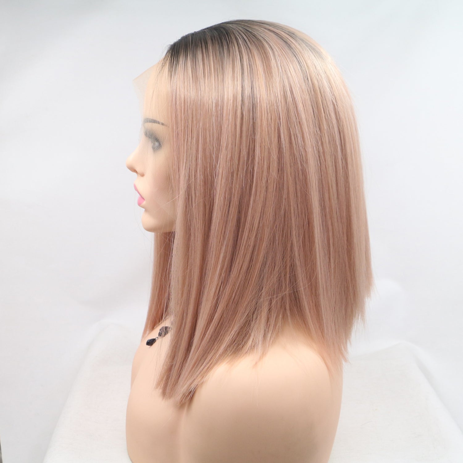 13*3" Lace Front Wigs Synthetic Mid-length Straight 12" 130% Density - Fashions Envy