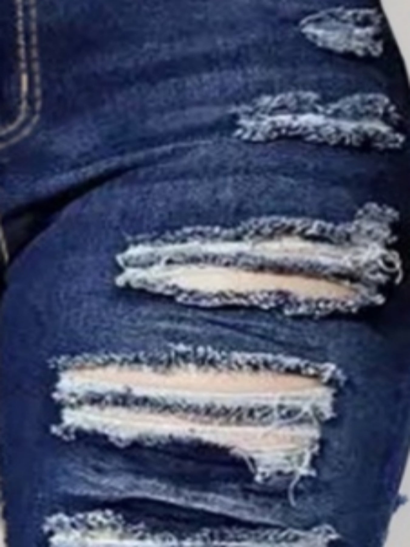 Cropped Jeans Women - Ripped High Stretch Street Style