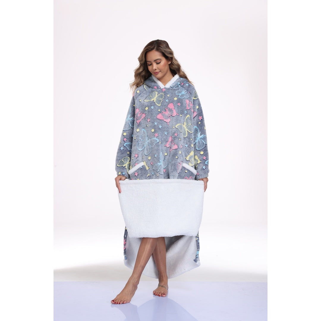 Hooded Blanket Sweatshirt - Sherpa Wearable Style