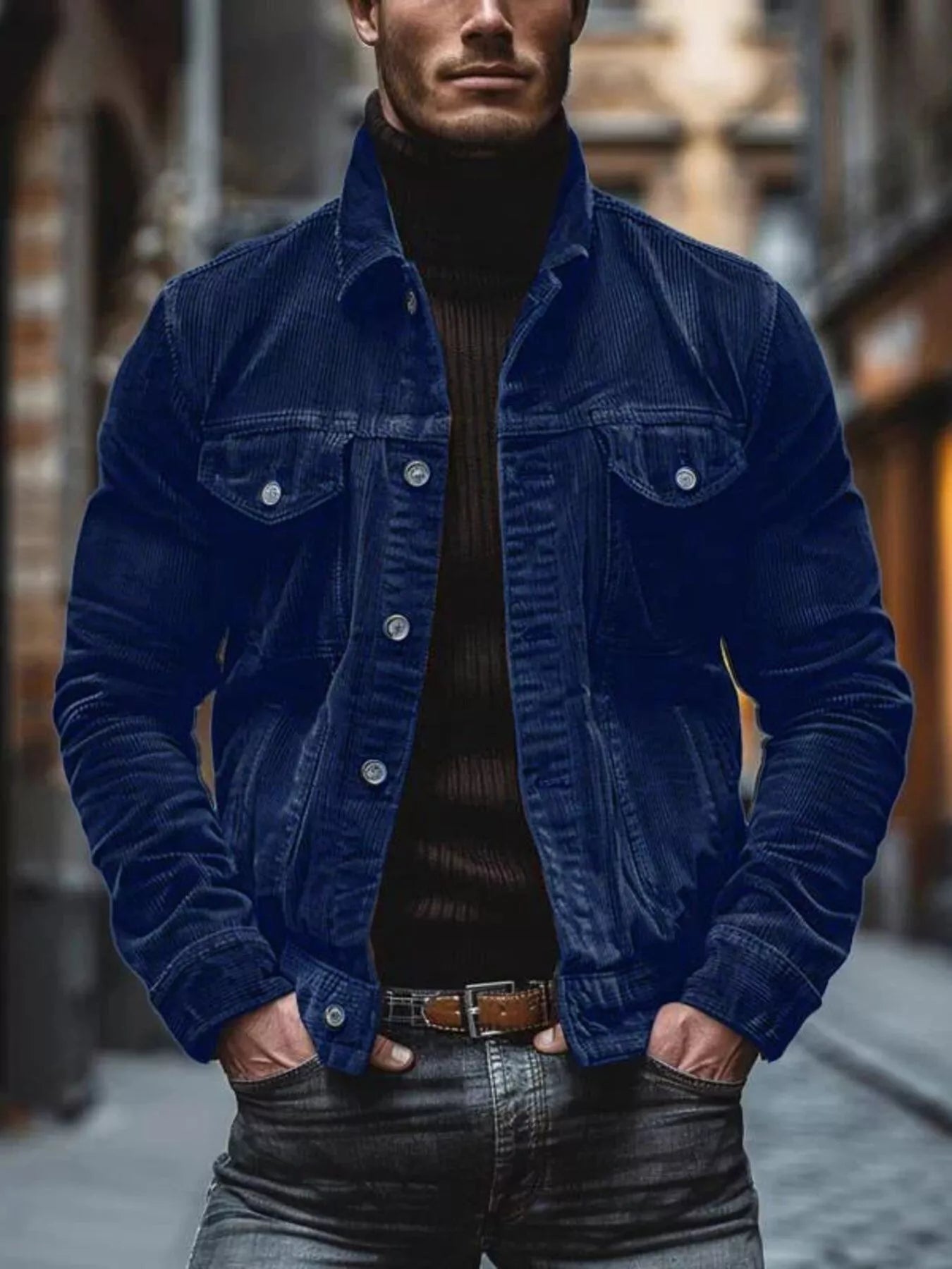 Corduroy Button-Down Jacket Men - Classic Fit Outerwear - Fashions Envy