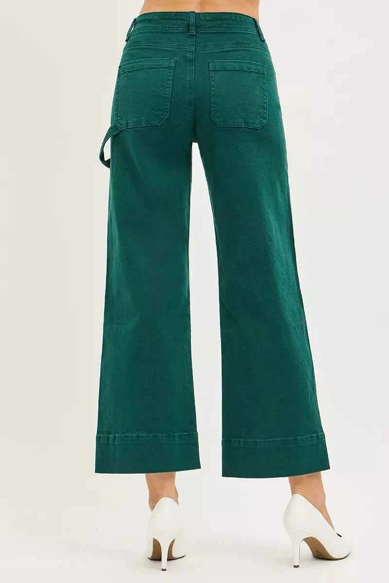 RISEN High Rise Wide Leg Pants - Tummy Control Cropped