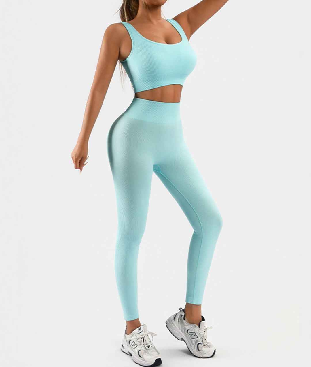 High Waist Gym Yoga Leggings Sets - Women's Workout Outfit