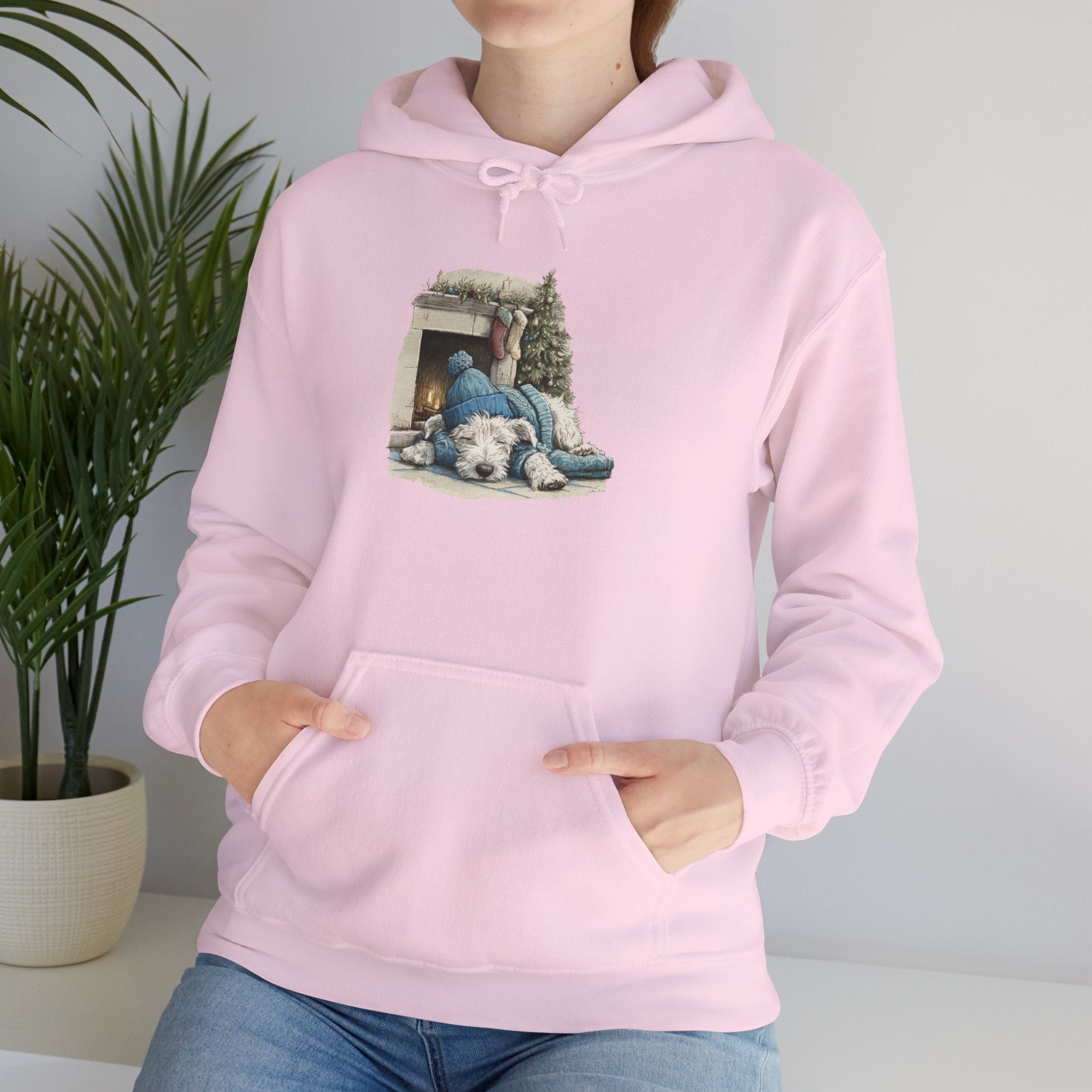 Fireplace Pup Hoodie - Cozy Christmas Dog Sweatshirt