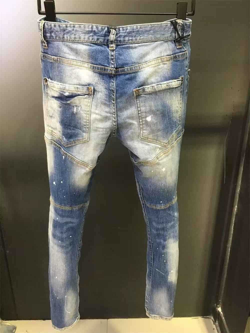 Men's Distressed Ripped Jeans - Stretchy Slim Straight Leg