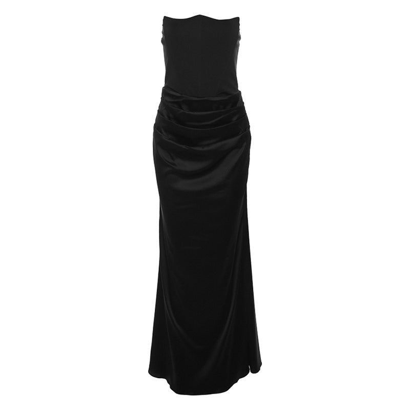 Strapless Ruched Maxi Dress - Sweetheart Evening Gown