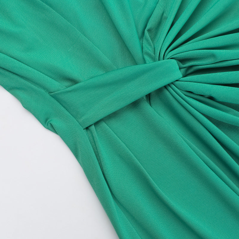Twist Knot Spaghetti Strap Maxi Dress - Sweetheart Slit Evening Gown