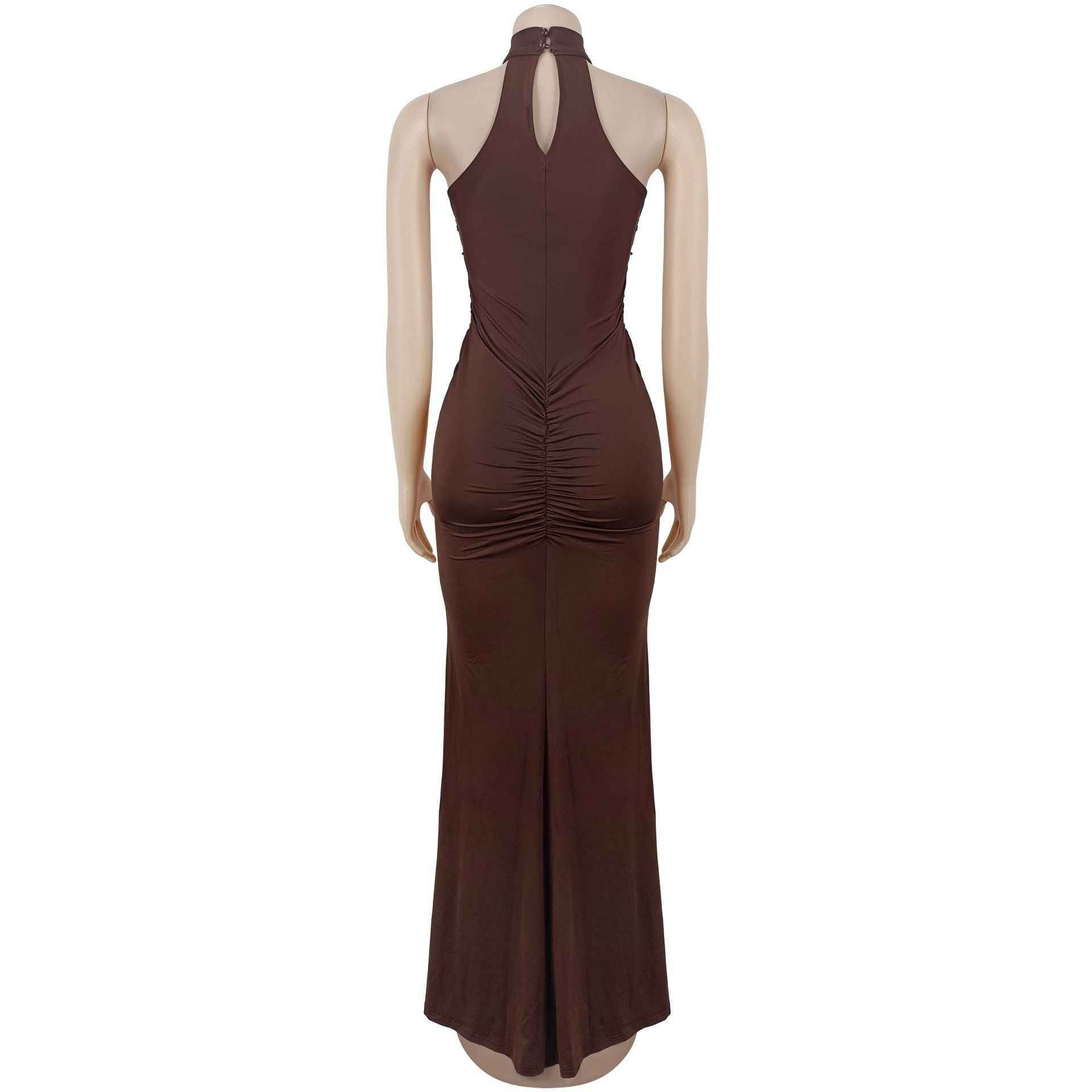 Sequin Velvet Split Maxi Dress - Bodycon Prom Gown