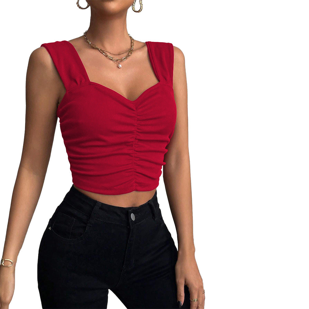 Red Summer Sweetheart Cami - Chic Wide Strap Top