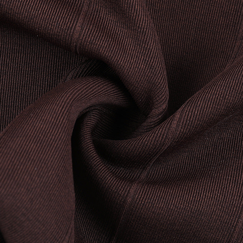 Halter Knit Dress - Ribbed Bodycon Tie Neck Mini - Fashions Envy