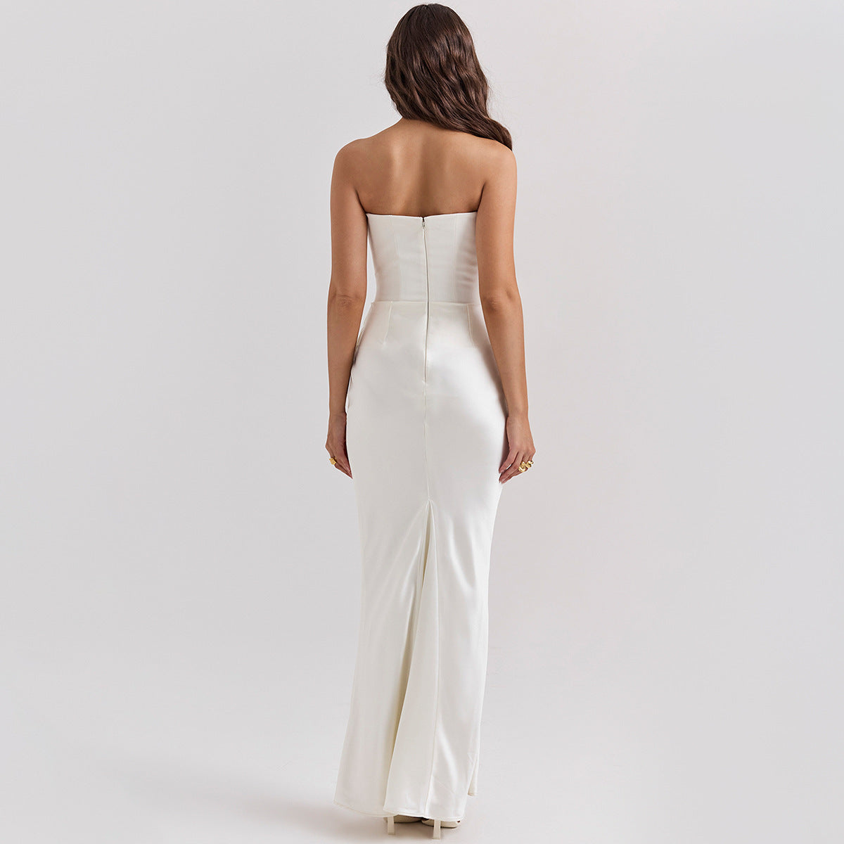 Strapless Ruched Maxi Dress - Sweetheart Evening Gown