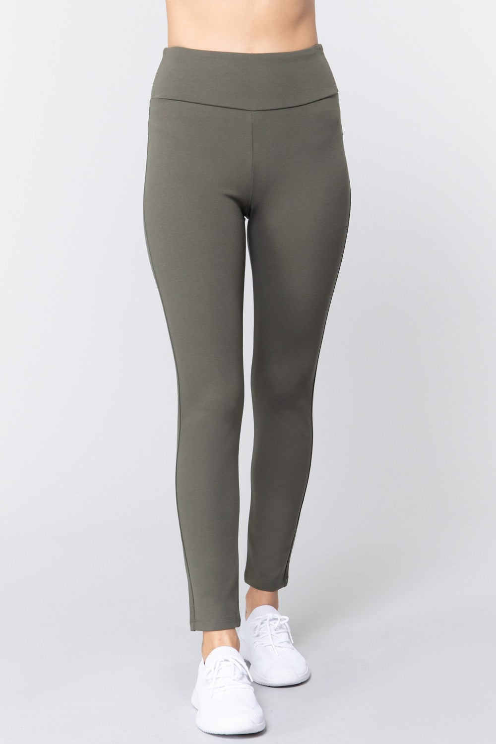 Women's High Waist Long Ponte Pants - Professional Stretch Dress Pants