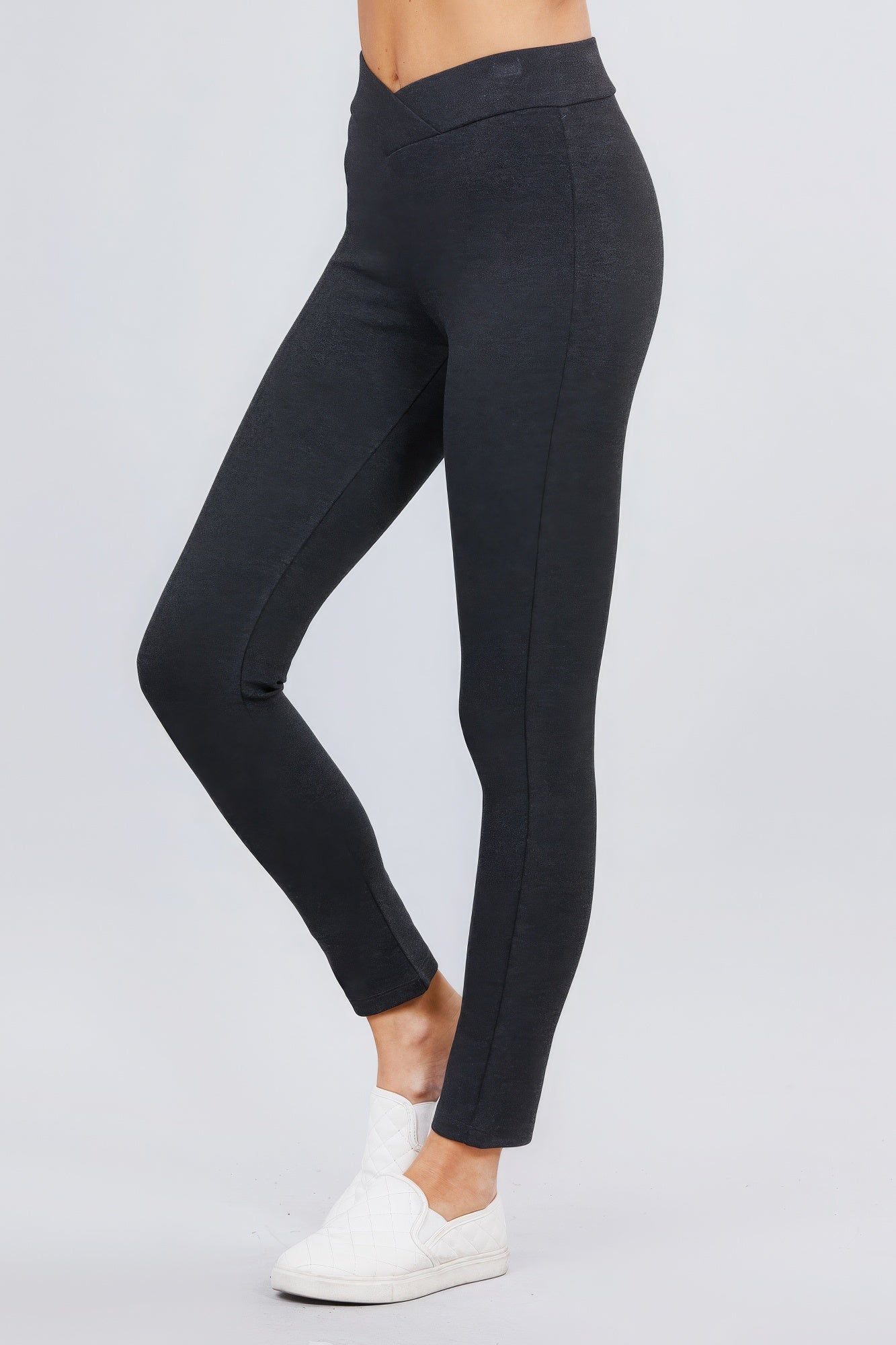 Seagull-shaped Mid-rise Ponte Pants