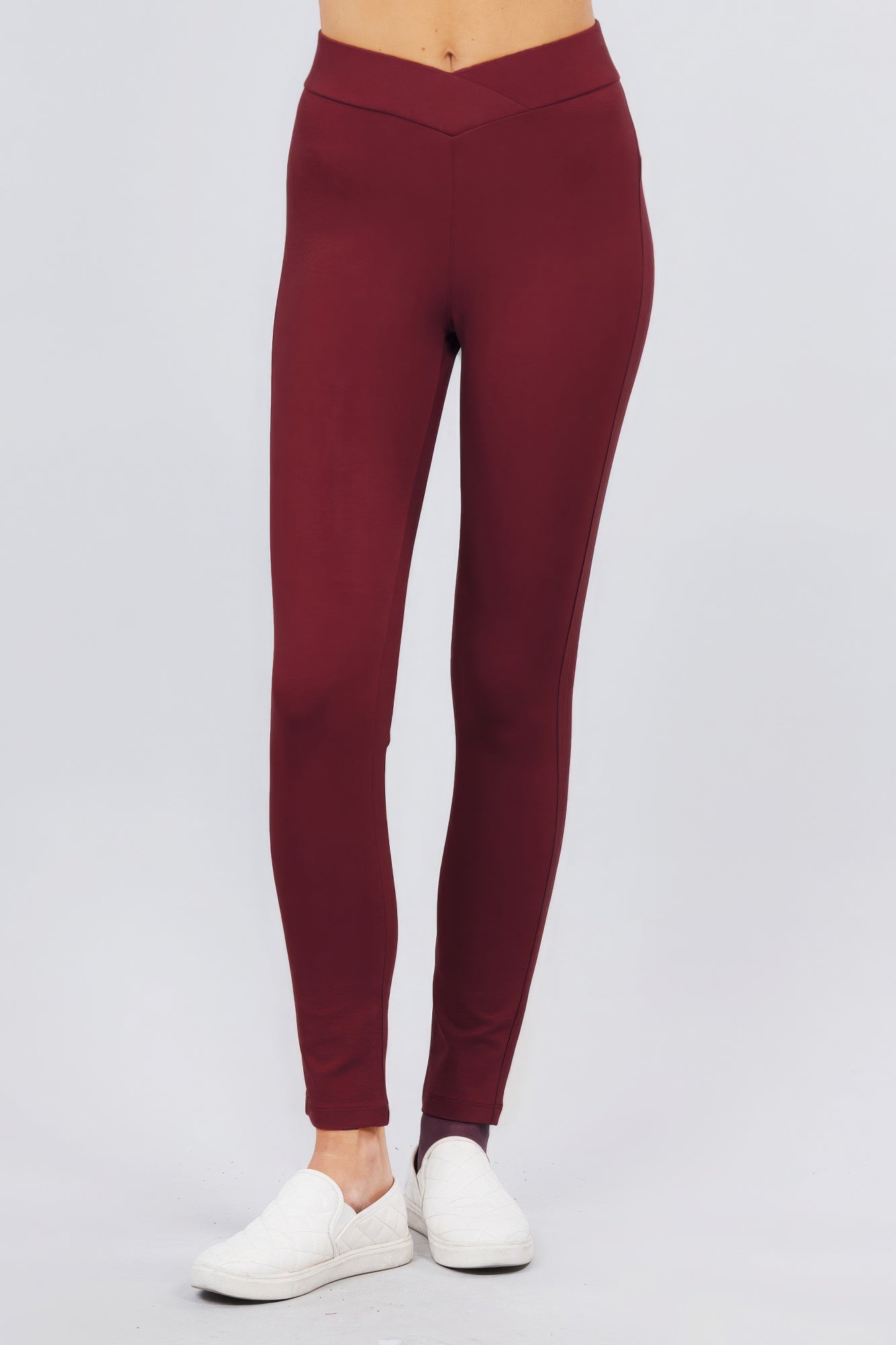 Seagull-shaped Mid-rise Ponte Pants