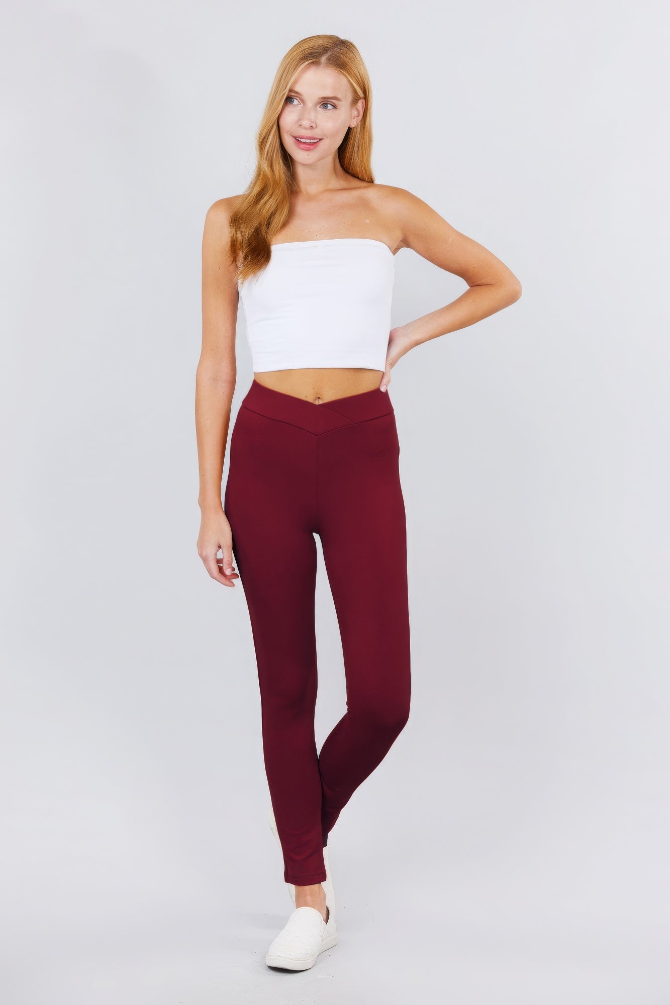 Seagull-shaped Mid-rise Ponte Pants