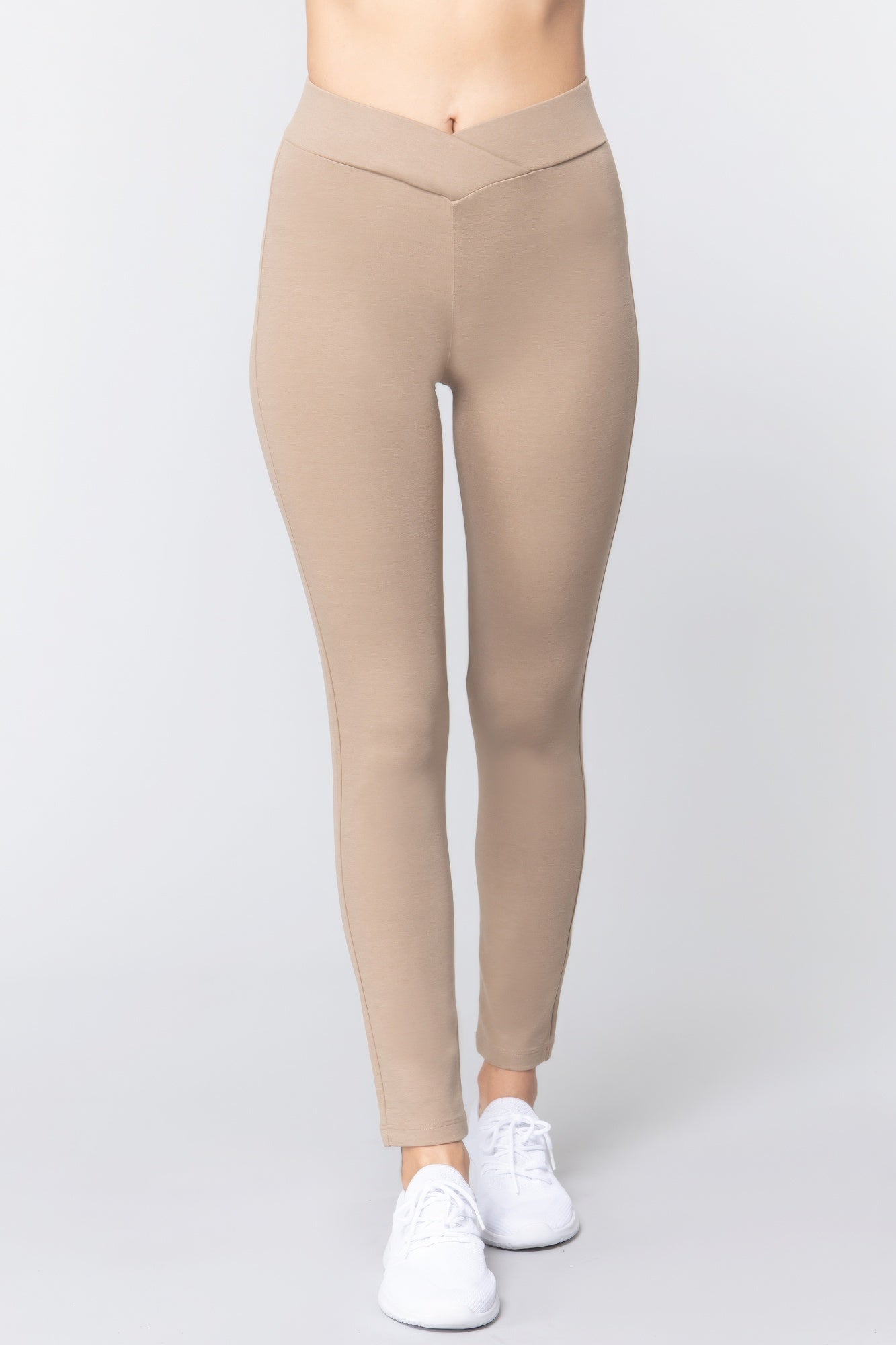 Seagull-shaped Mid-rise Ponte Pants