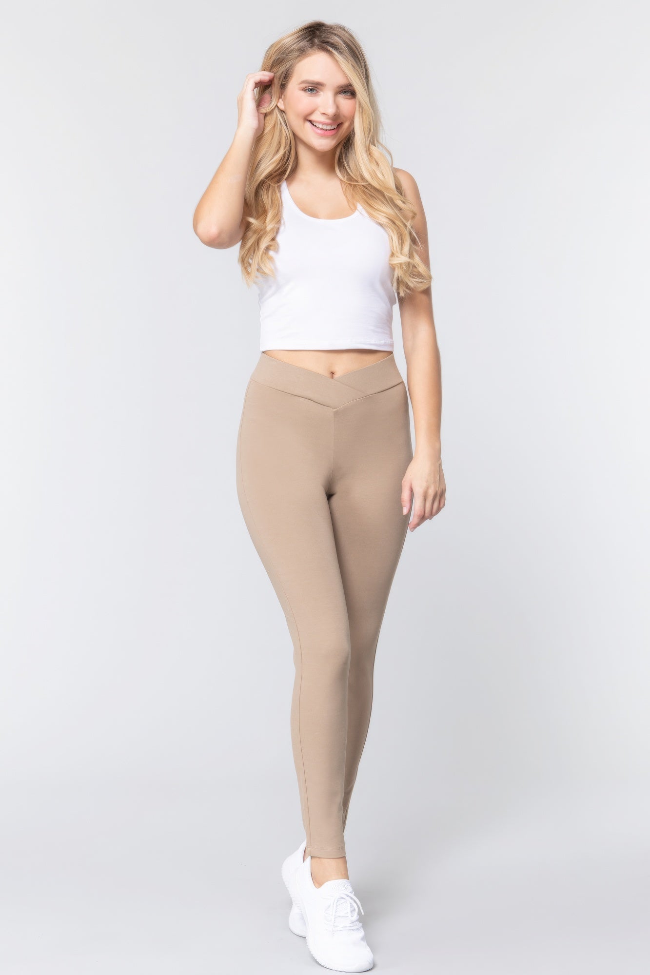Seagull-shaped Mid-rise Ponte Pants