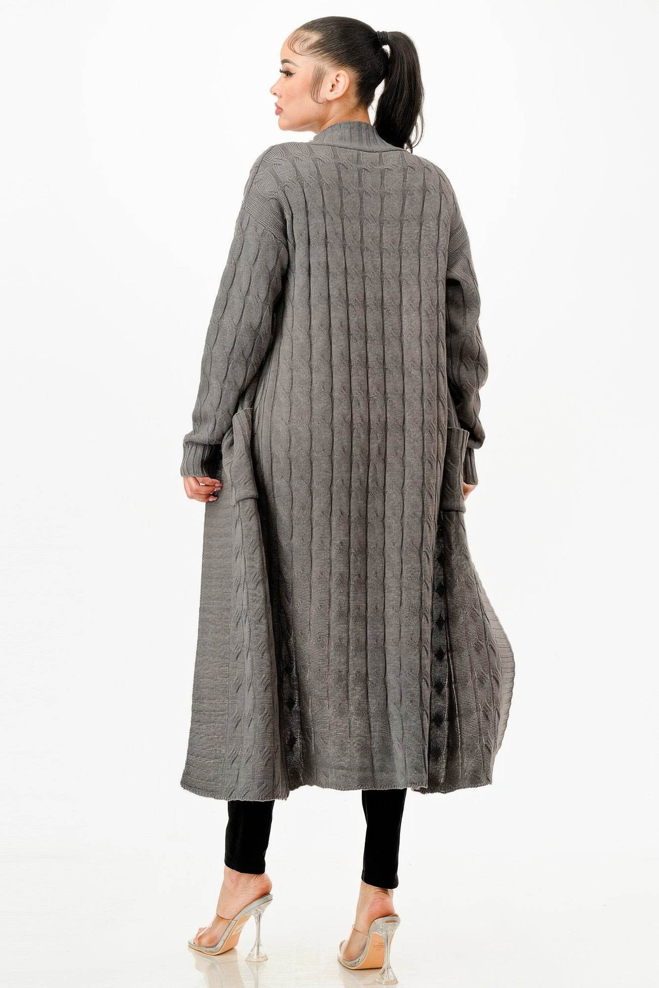Cable Knit Long Cardigan Sweater - Cozy Layering Cardigan - Fashions Envy