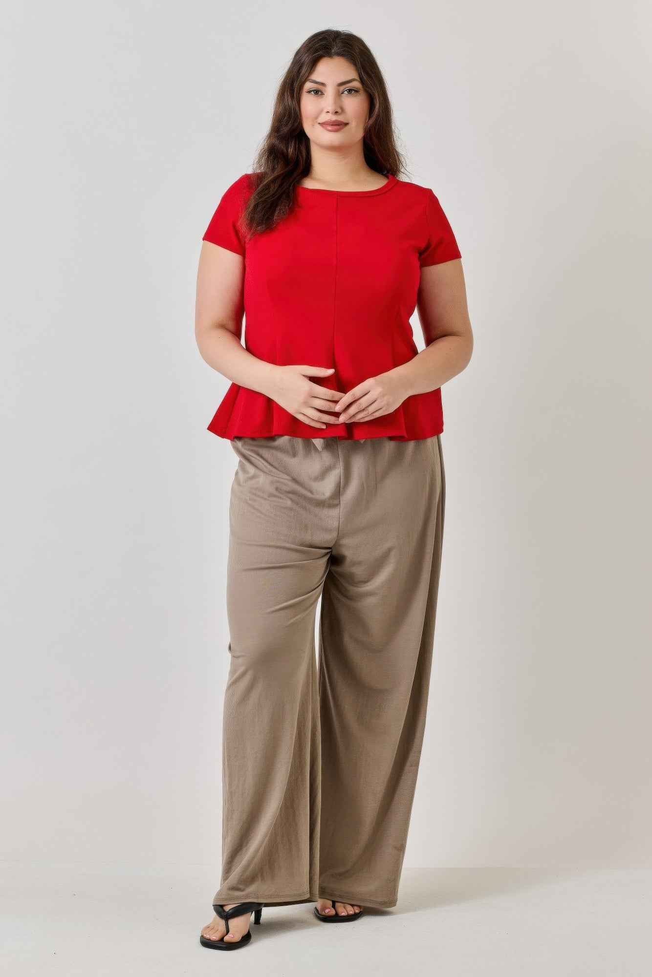 Plus Size Peplum Top - Scuba Crepe Styling