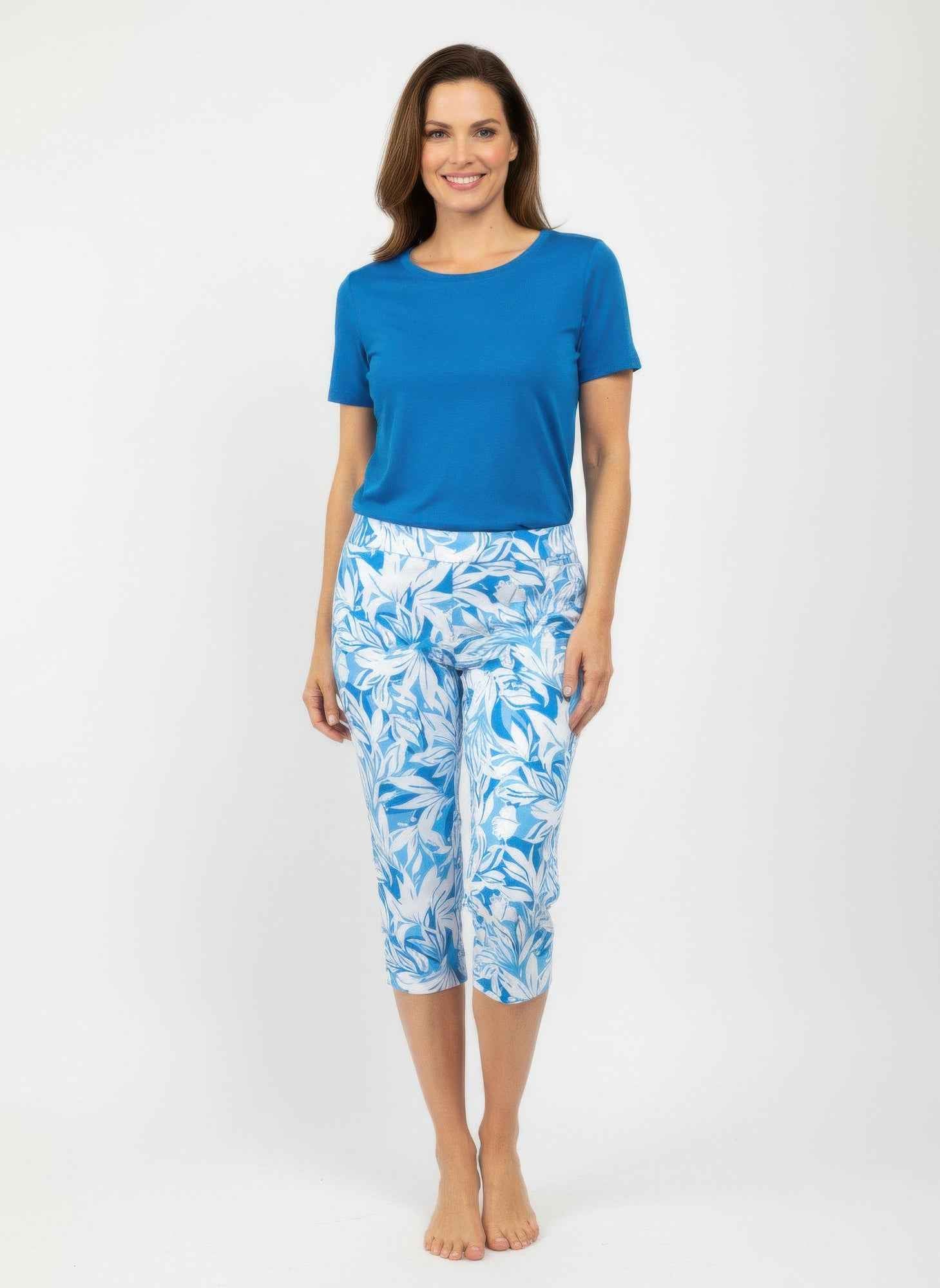 Pull-On Capri Pants - Summer Print Style