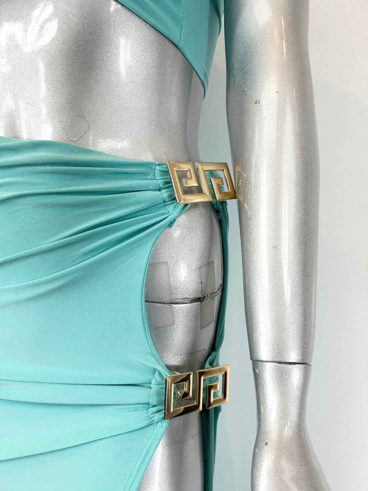 Bandeau Crop Top Maxi Skirt Set - Thigh High Slit