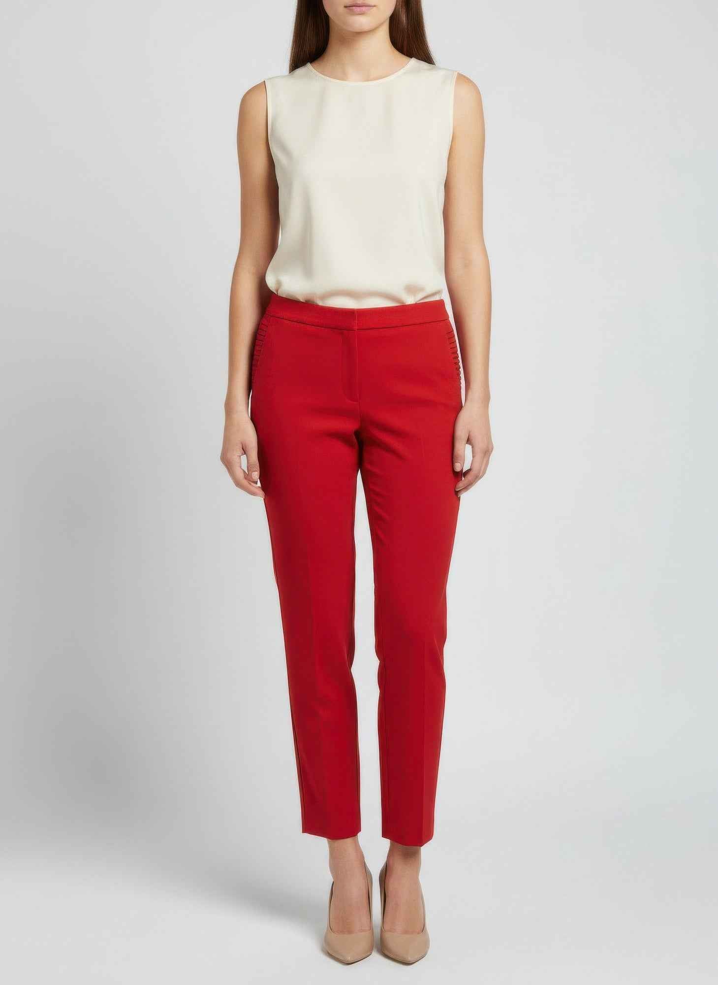 Zac & Rachel Slim Ankle Pants - Ruffle Pocket Detail