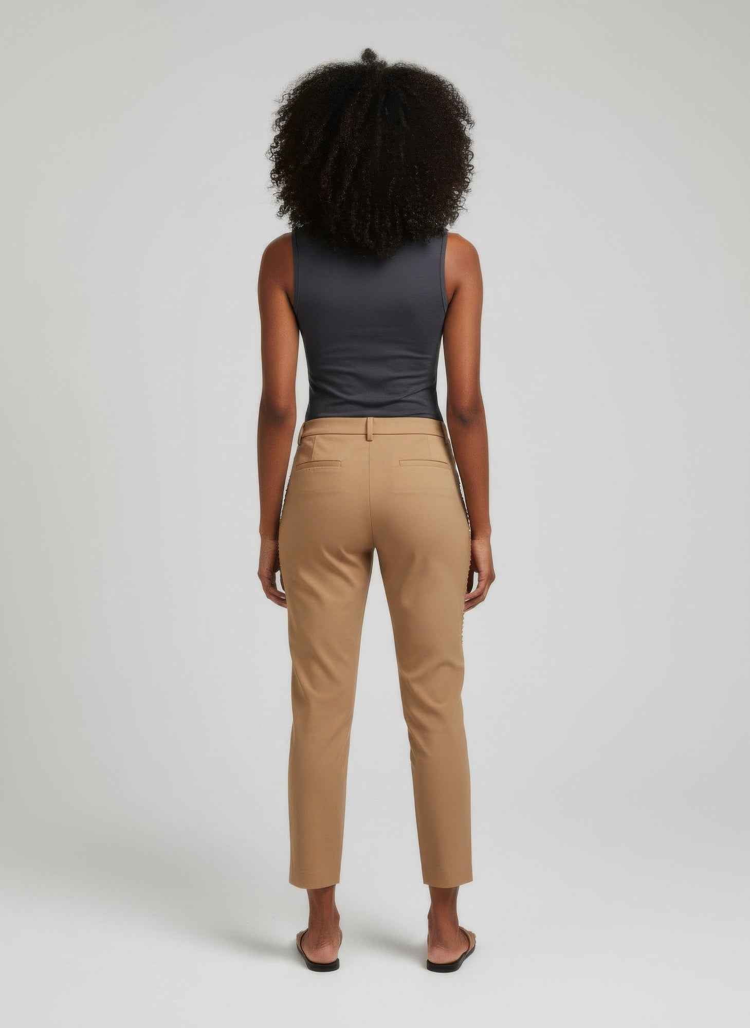 Zac & Rachel Slim Ankle Pants - Ruffle Pocket Detail