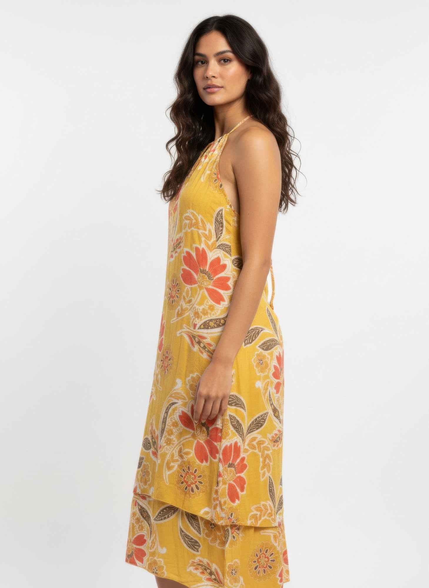 Floral Sleeveless Midi Dress