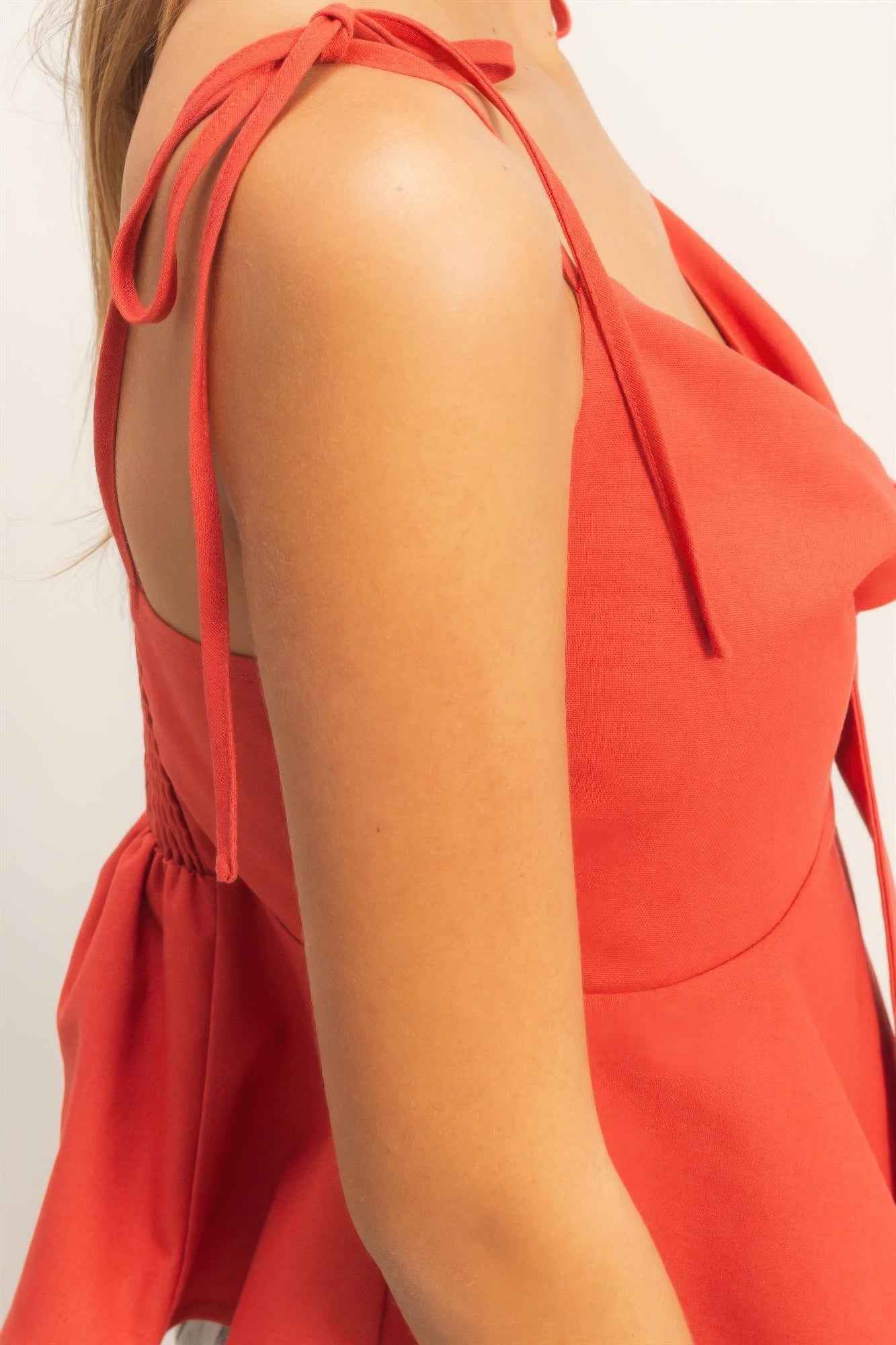Tie Front Cami Top - Spaghetti Strap Knot Detail