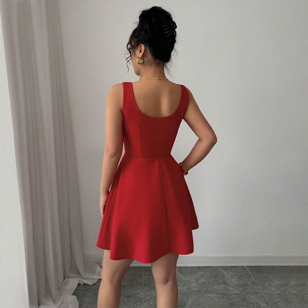 European and American women's sexy camisole short skirt dress