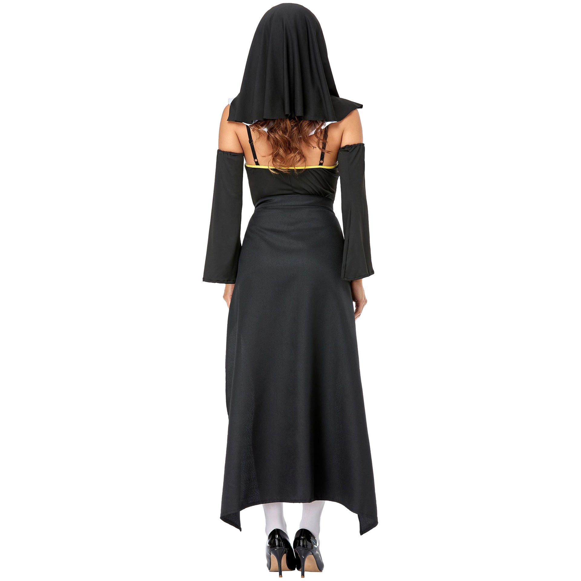 Dark Nun Halloween Costume - Cross Jumpsuit Cape Skirt Set