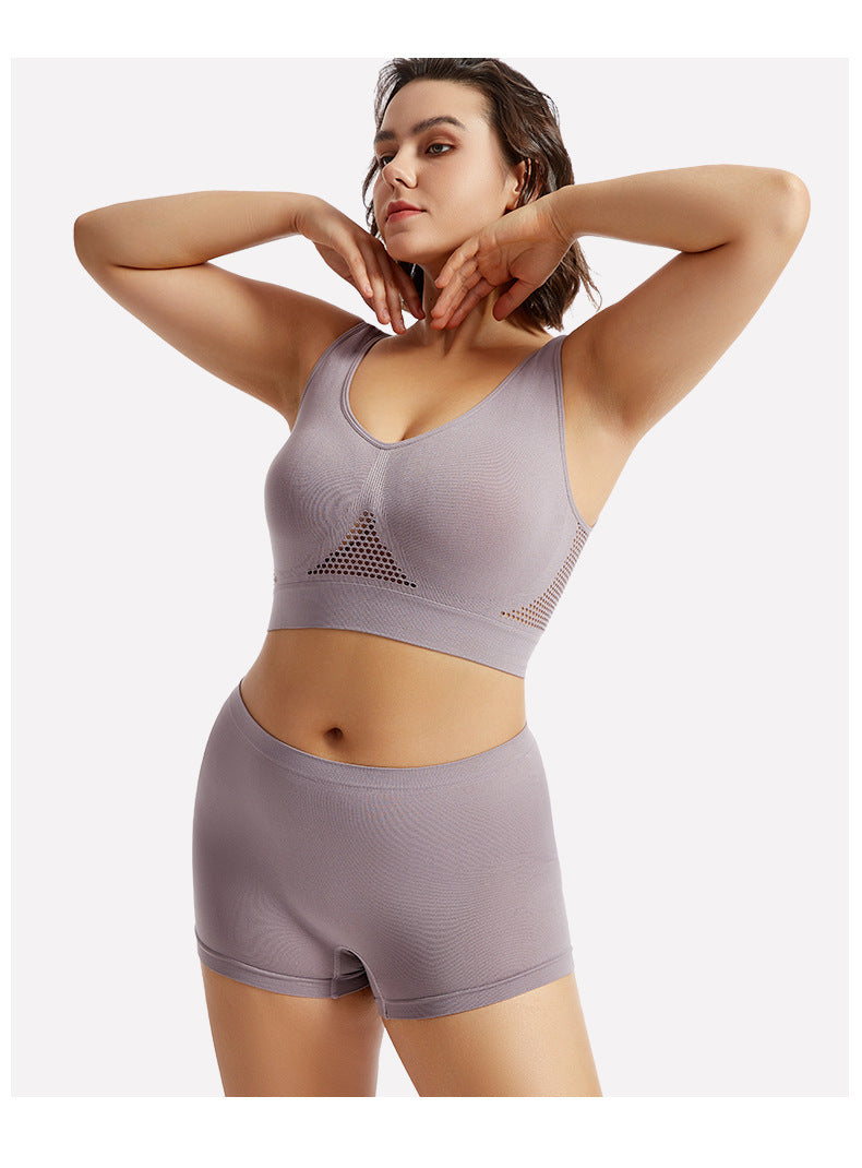 Plus Size Lingerie for Women - Seamless Sports Bra Set
