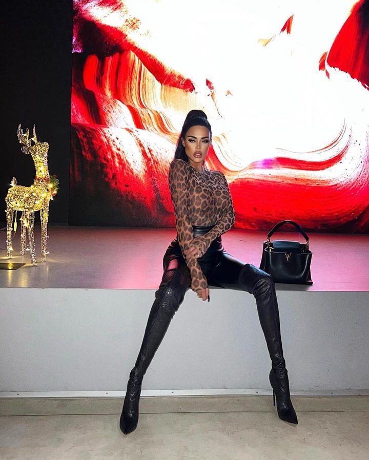 Leopard Print Mesh Bodysuit - Long Sleeve Sheer Crew Neck Snap Closure