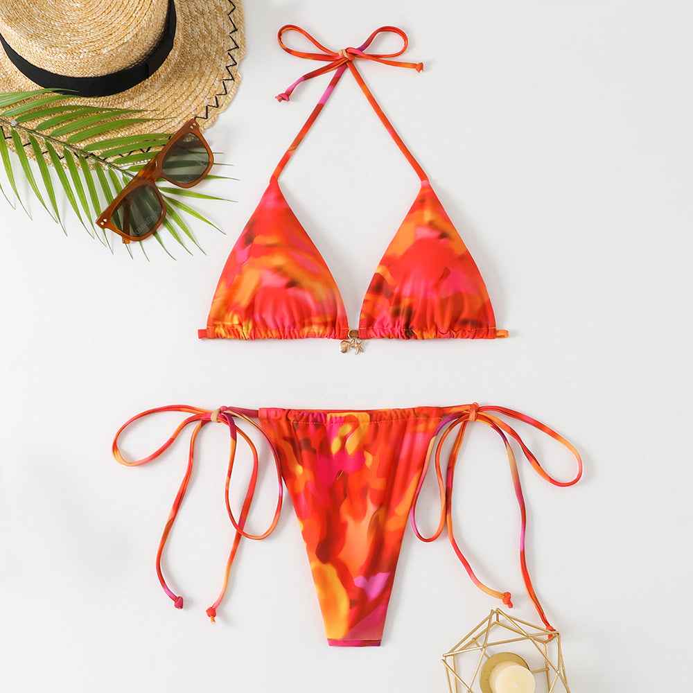 Sexy floral halterneck bikini