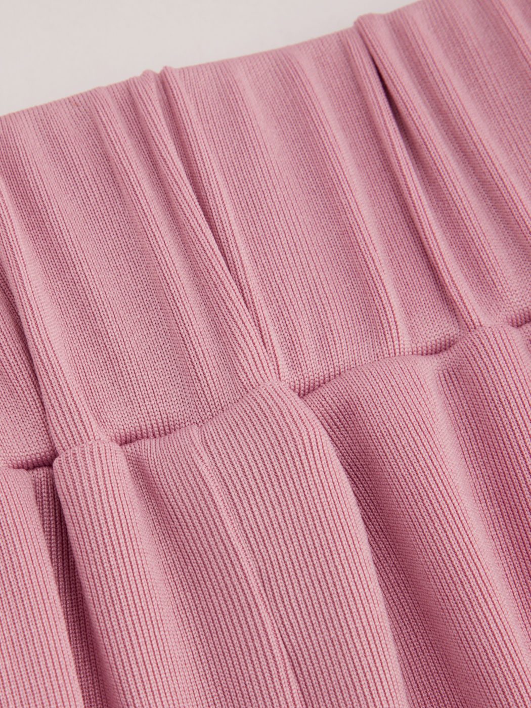 Pink V-Neck Crop Top Wide Leg Pants Set - Pleated Shoulder
