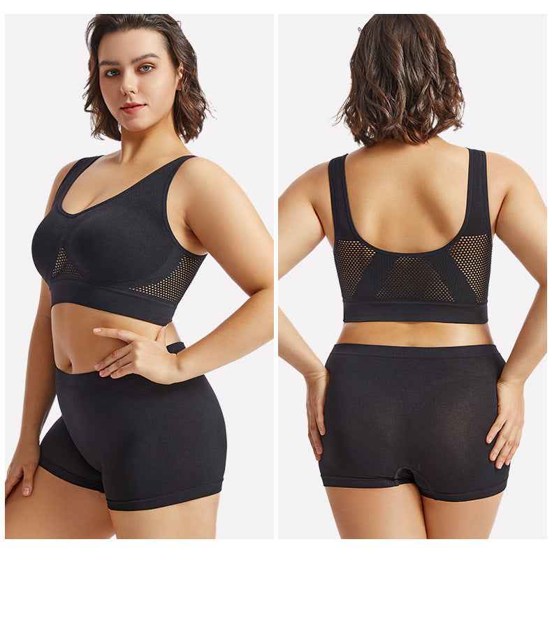 Plus Size Lingerie for Women - Seamless Sports Bra Set